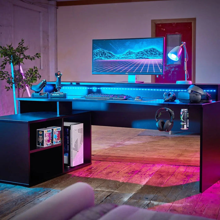 Elevated LED Gaming Desk: The Ultimate Gaming Experience - Rest Relax