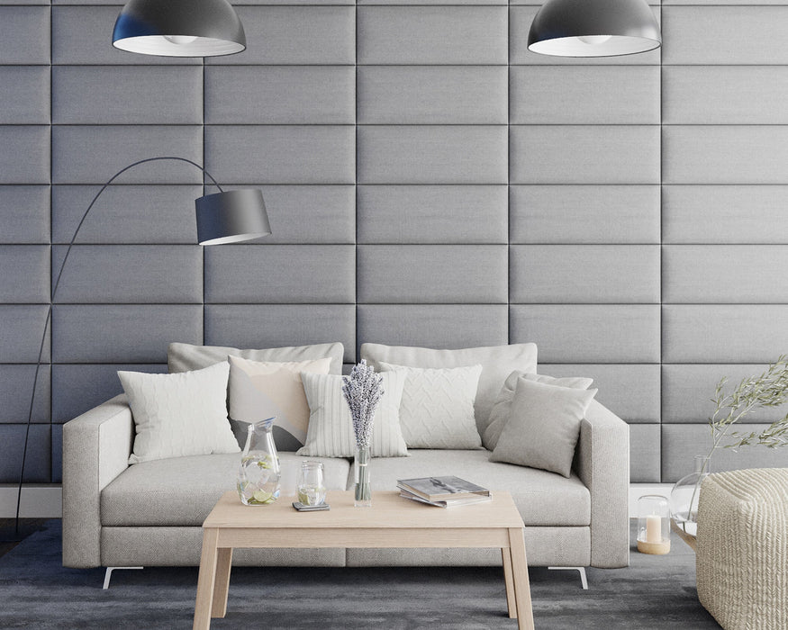 AspireAspire EasyMount Wall Mounted Upholstered Panels, Modular DIY Headboard in Eire Linen Fabric - Grey - Rest Relax