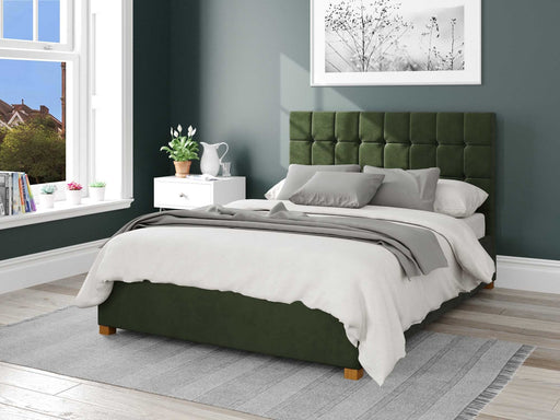 sinatra-fabric-ottoman-bed-plush-velvet-fabric-forest-green