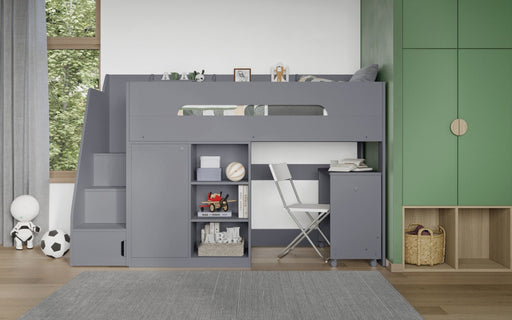 Flair FurnishingsFlair Stepaside Staircase High Sleeper Workstation Grey - Rest Relax