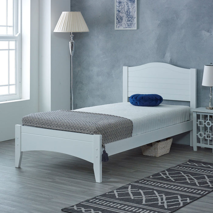Furniture HausLaurel White Wooden Bed Frame - Rest Relax