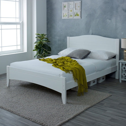 Furniture HausLaurel White Wooden Bed Frame - Rest Relax