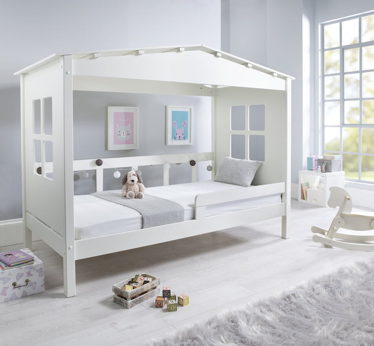Madrid White Wooden Novelty Treehouse Single Bed Frame Furniture Haus