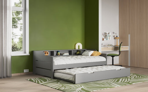 NoomiNoomi Enzo Day Bed With Trundle Grey (FSC-Certified) - Rest Relax