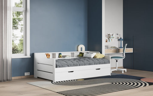 NoomiNoomi Enzo Day Bed With Trundle White (FSC-Certified) - Rest Relax