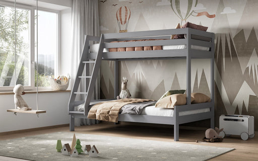 NoomiNoomi Nora Solid Wood Triple Bunk Bed Grey (FSC-Certified) - Rest Relax
