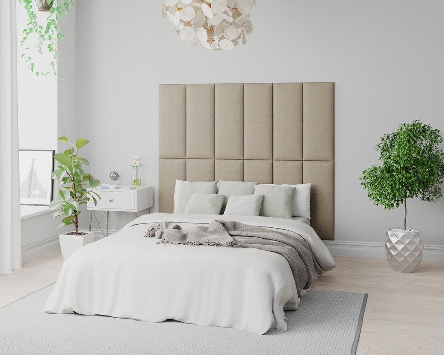 AspireAspire EasyMount Wall Mounted Upholstered Panels, Modular DIY Headboard in Eire Linen Fabric - Natural - Rest Relax