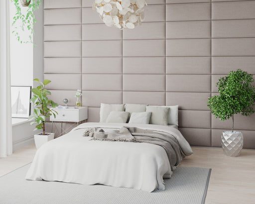 AspireAspire EasyMount Wall Mounted Upholstered Panels, Modular DIY Headboard in Eire Linen Fabric - Off White - Rest Relax
