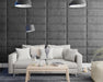 AspireAspire EasyMount Wall Mounted Upholstered Panels, Modular DIY Headboard in Firenze Velour Fabric - Charcoal - Rest Relax