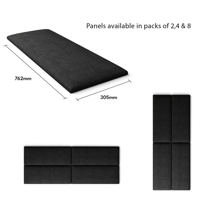 Aspire Wall Panel Headboard Velcro Packs in Malham Weave  - Ebony