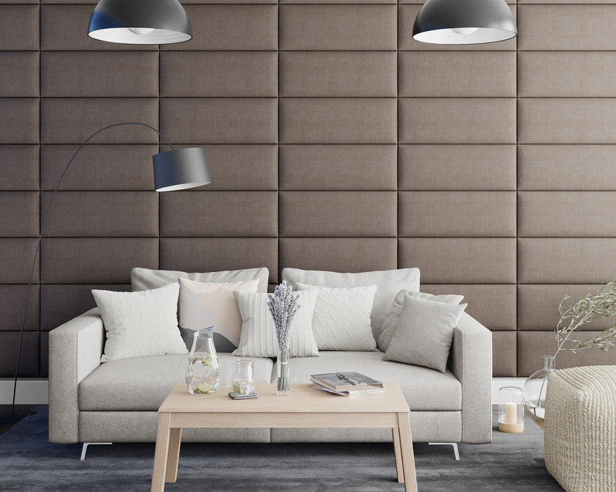 AspireAspire EasyMount Wall Mounted Upholstered Panels, Modular DIY Headboard in Malham Weave Fabric - Slate - Rest Relax