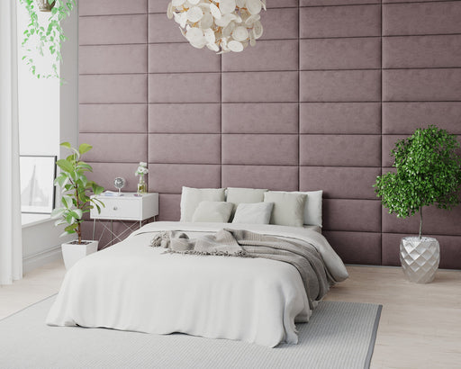 AspireAspire EasyMount Wall Mounted Upholstered Panels, Modular DIY Headboard in Plush Velvet Fabric - Blush - Rest Relax