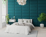 AspireAspire EasyMount Wall Mounted Upholstered Panels, Modular DIY Headboard in Plush Velvet Fabric - Emerald - Rest Relax