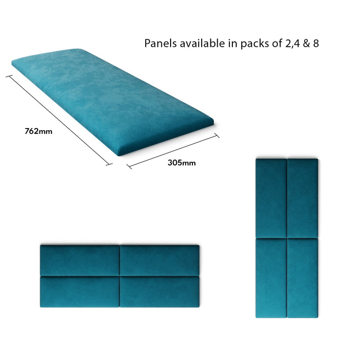 Aspire Wall Panel Headboard Velcro Packs in Plush Velvet  - Teal