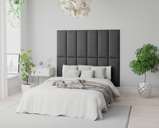 AspireAspire EasyMount Wall Mounted Upholstered Panels, Modular DIY Headboard in Saxon Twill Fabric - Charcoal - Rest Relax