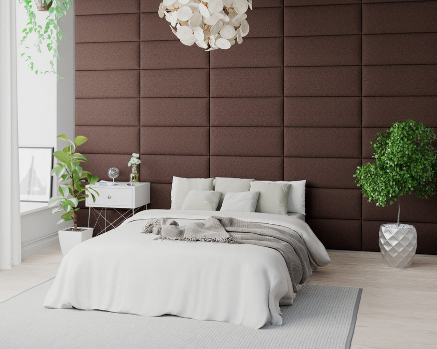 AspireAspire EasyMount Wall Mounted Upholstered Panels, Modular DIY Headboard in Yorkshire Knit Fabric - Chocolate - Rest Relax