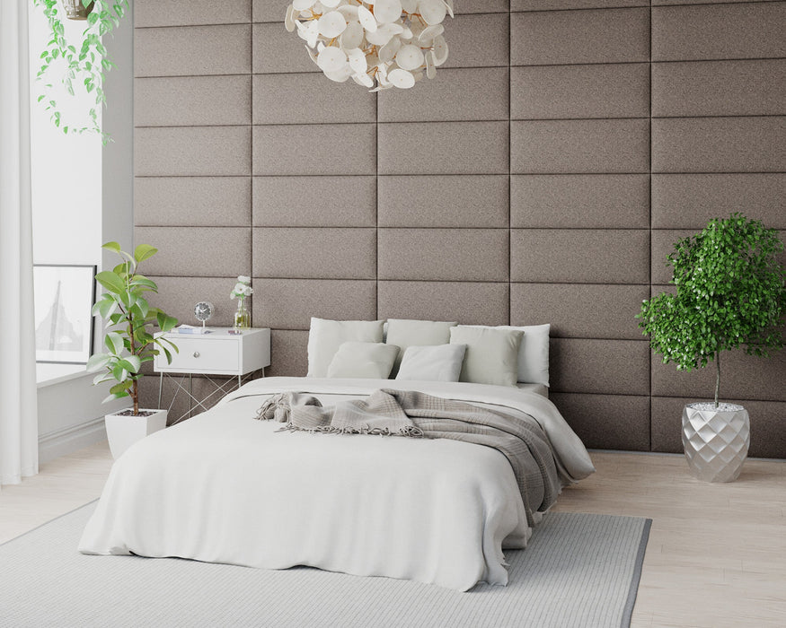 AspireAspire EasyMount Wall Mounted Upholstered Panels, Modular DIY Headboard in Yorkshire Knit Fabric - Mineral - Rest Relax