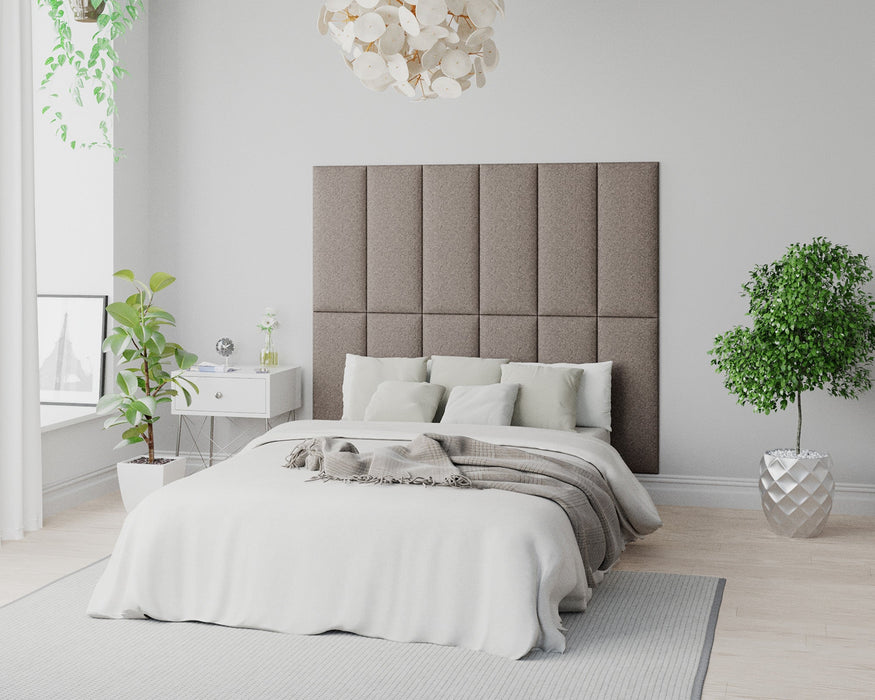 AspireAspire EasyMount Wall Mounted Upholstered Panels, Modular DIY Headboard in Yorkshire Knit Fabric - Mineral - Rest Relax