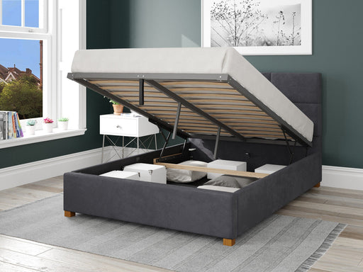 Aspire Caine Fabric Ottoman Bed - Side view.