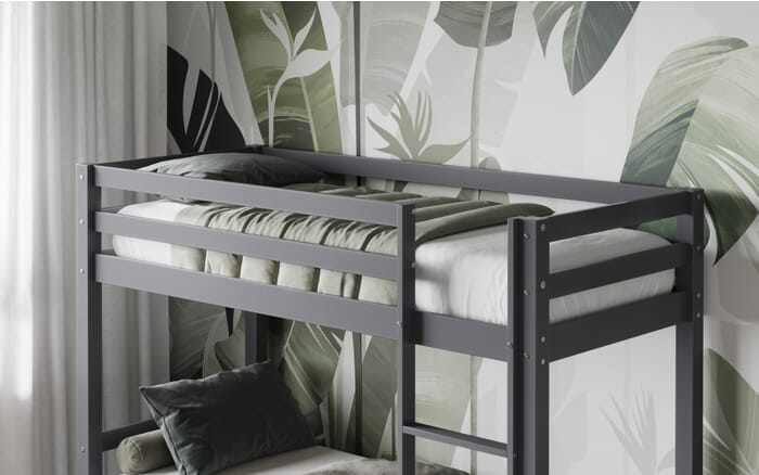 Flair FurnishingsFlair Callisto Shorty Size (75cm x 175cm) Bunk Bed Frame Grey - Rest Relax