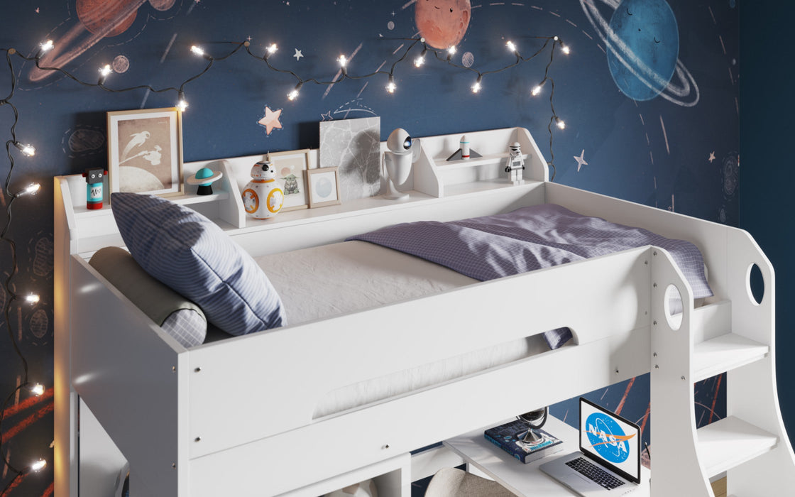 Flair Cosmic White Storage High Sleeper Single Bed (inc wardrobe) Flair Furnishings