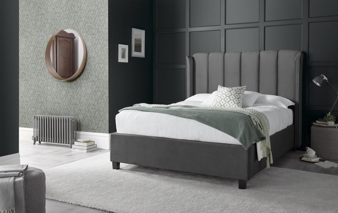 Furniture HausAimee Grey Velvet Ottoman Bed - Rest Relax