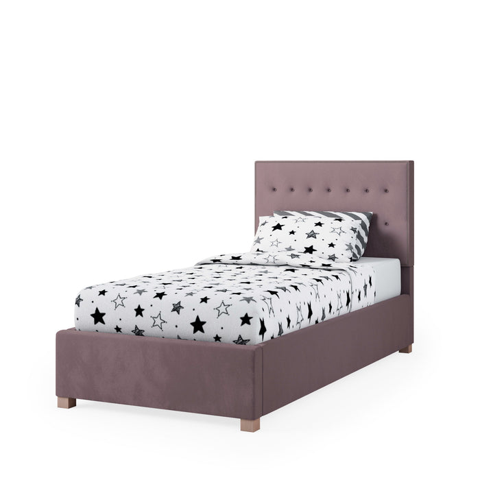 Furniture HausAmelia Fabric Ottoman Single Bed, Plush Velvet Fabric - Blush - Rest Relax