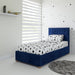 Furniture HausAmelia Fabric Ottoman Single Bed, Plush Velvet Fabric - Navy - Rest Relax