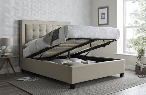 Furniture HausBarcelona Oatmeal Fabric Ottoman Bed - Rest Relax