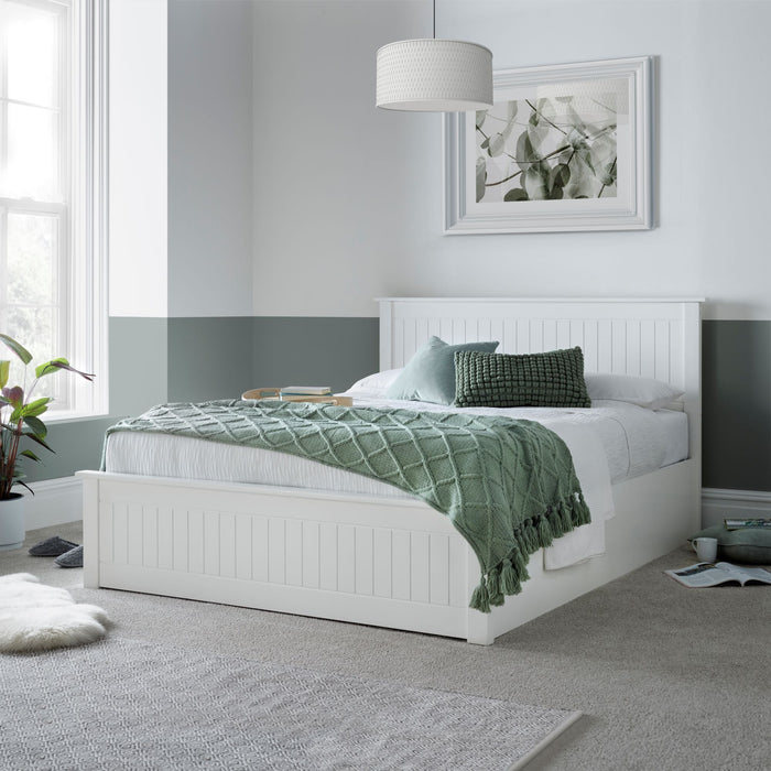 Furniture HausDawson White Wooden Ottoman Bed - Rest Relax