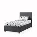 Furniture HausEmma Fabric Ottoman Single Bed, Plush Velvet Fabric - Steel - Rest Relax
