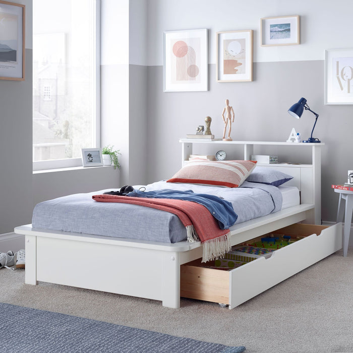 Furniture HausFranklin White Wooden Storage Single Bed - Rest Relax