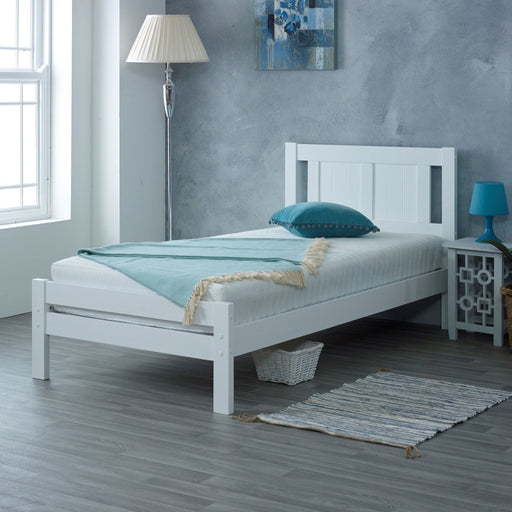Furniture HausGrace Solo White Wooden Single Bed Frame - Rest Relax