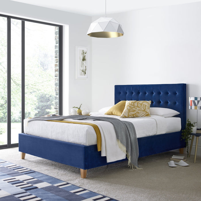 Furniture HausKirkham Blue Velvet Ottoman Bed - Rest Relax