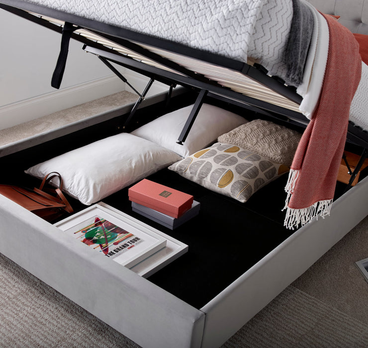 Furniture HausKirkham Grey Velvet Ottoman Bed - Rest Relax