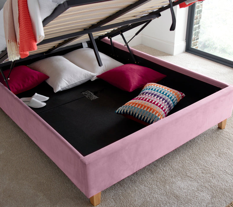 Furniture HausKirkham Pink Velvet Ottoman Bed - Rest Relax