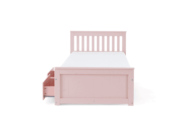Maxine Pink Wooden Storage Single Cabin Bed
