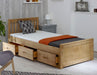 Waxed pine wooden storage single cabin bed.