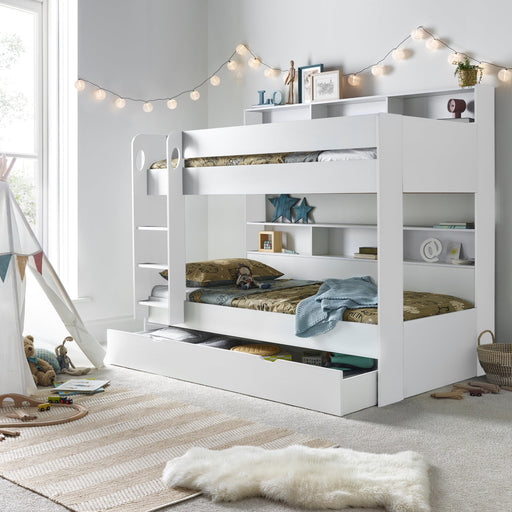 Furniture HausOlive White Wooden Storage Bunk Single Bed - Rest Relax