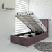 Furniture HausOlivia Fabric Ottoman Single Bed, Plush Velvet Fabric - Blush - Rest Relax