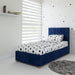 Furniture HausOlivia Fabric Ottoman Single Bed, Plush Velvet Fabric - Navy - Rest Relax