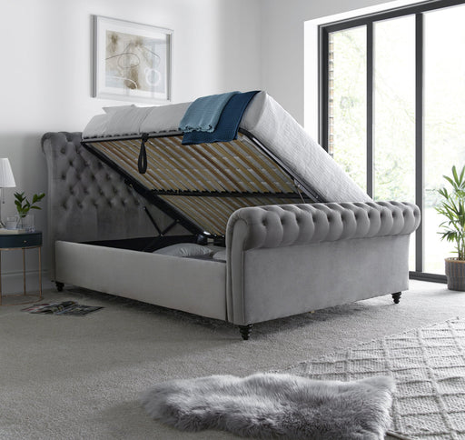 Furniture HausOsborne Grey Velvet Chesterfield Ottoman Bed - Rest Relax