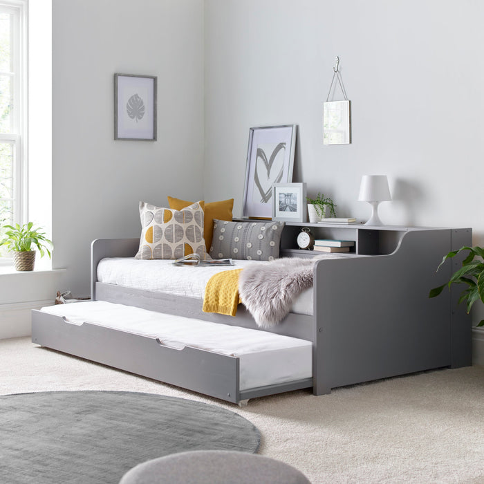 Furniture HausTrent Grey Wooden Guest Single Bed - Rest Relax