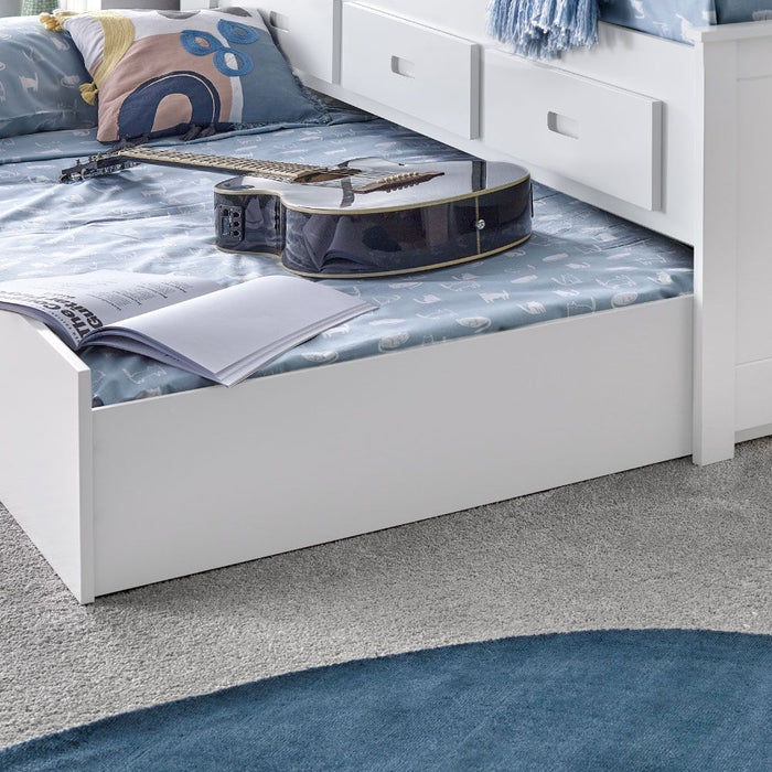 Furniture HausVienna White Wooden Guest Single Bed - Rest Relax