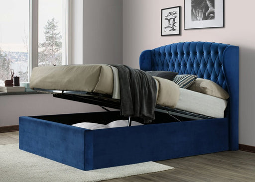 Furniture HausWhitby Blue Velvet Ottoman Bed - Rest Relax