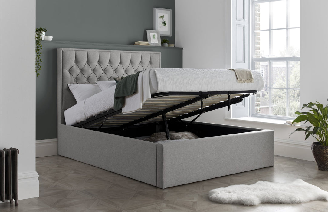 Furniture HausWilford Grey Fabric Ottoman Bed - Rest Relax