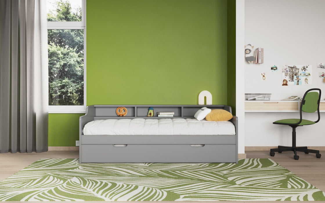NoomiNoomi Enzo Day Bed With Trundle Grey (FSC-Certified) - Rest Relax