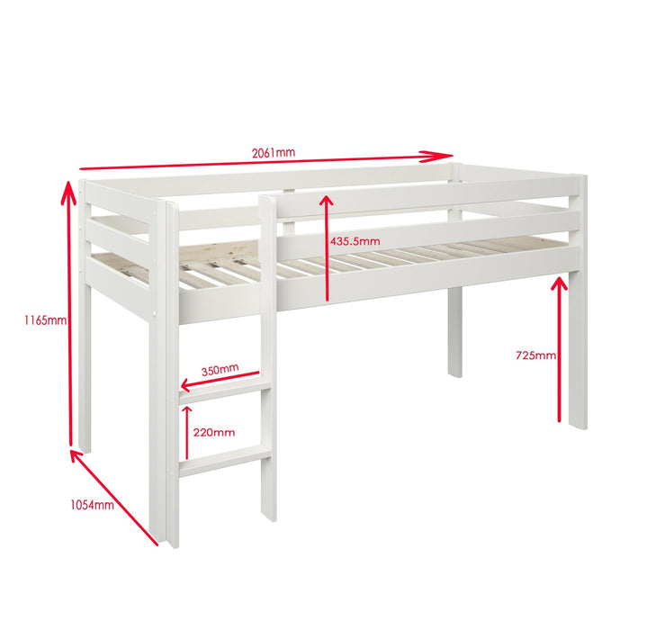 NoomiNoomi Nora Solid Wood Midsleeper Full Set White (FSC-Certified) - Rest Relax