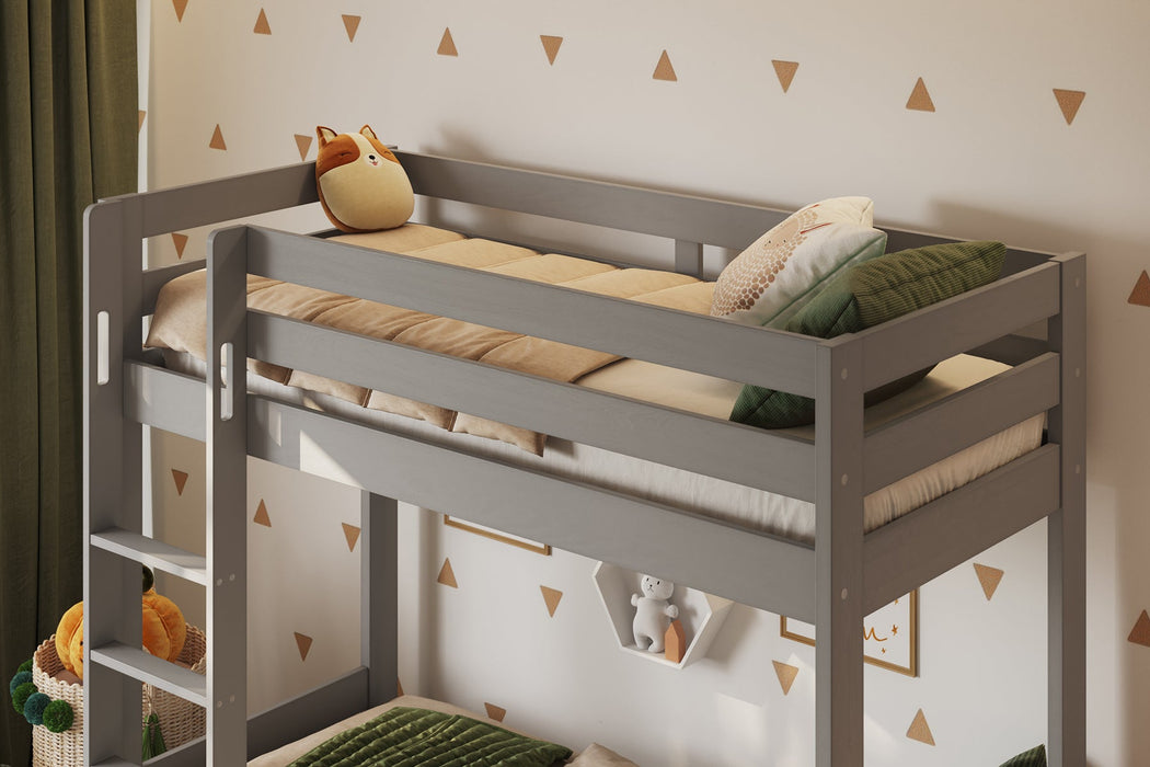 NoomiNoomi Nora Solid Wood Shorty Bunk Bed Grey (FSC Certified) - Rest Relax