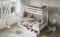 NoomiNoomi Nora Solid Wood Triple Bunk Bed White (FSC-Certified) - Rest Relax